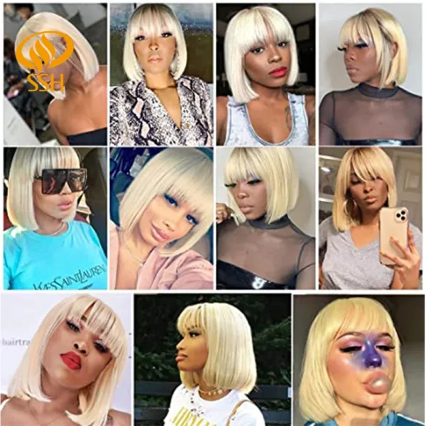 Short Bob Wig Bangs - Image 3