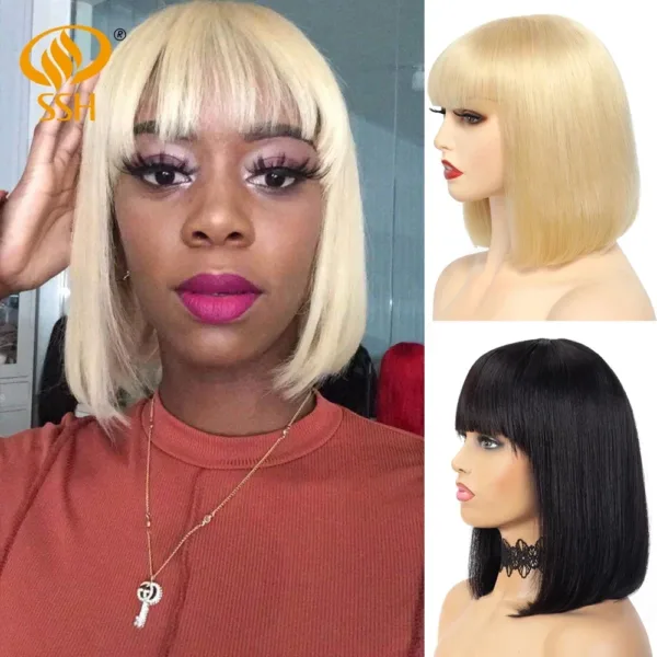 Short Bob Wig Bangs - Image 4