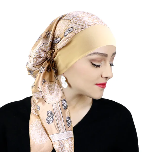 Pre-tied Satin Chemo Turban - Image 8