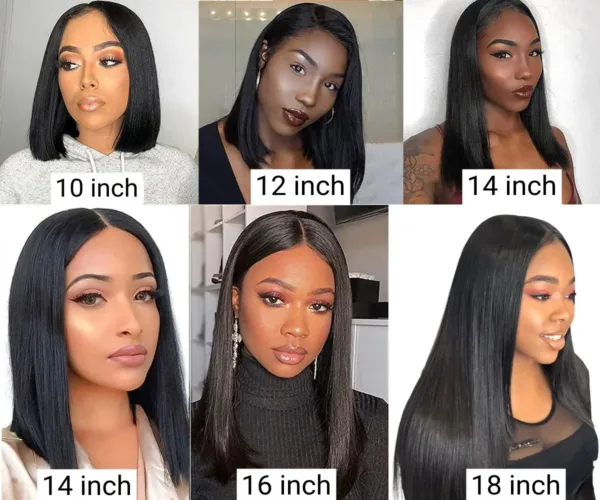 Short Straight Bob Frontal Wig - Image 11