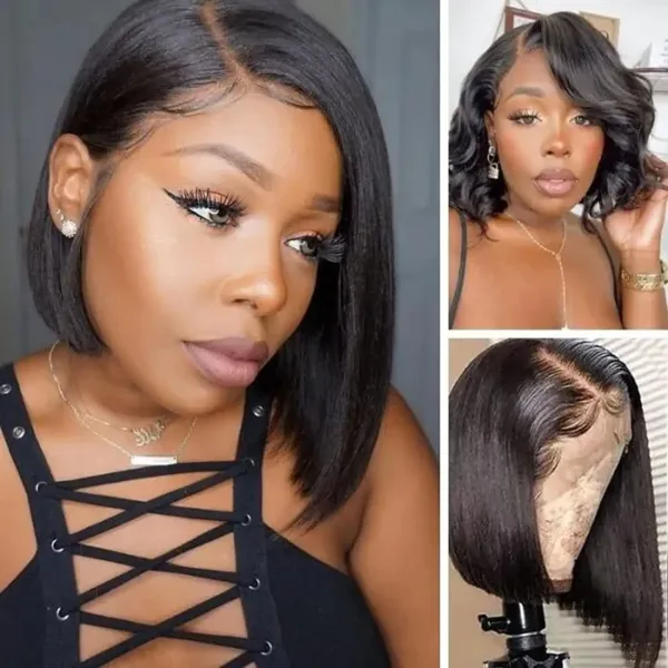 Short Straight Bob Frontal Wig - Image 3