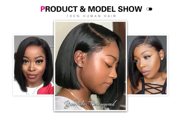 Short Straight Bob Frontal Wig - Image 7