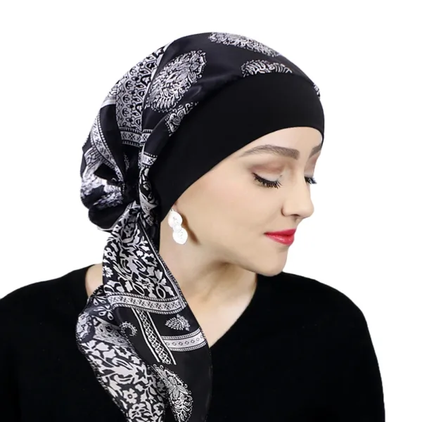 Pre-tied Satin Chemo Turban - Image 5