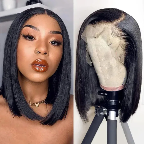 Short Straight Lace Front Bob Wig