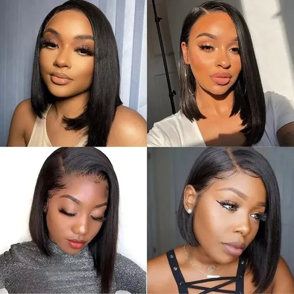 Short Straight Bob Frontal Wig - Image 12