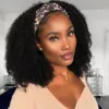 Afro Curly Human Headband Wig