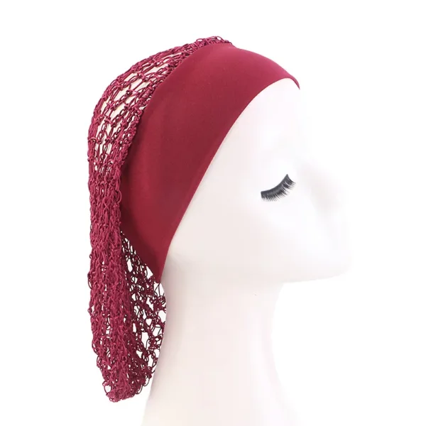 Black Wide Band Wig Cap - Image 12