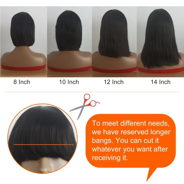 Straight Bob Wig With Bangs - Image 5