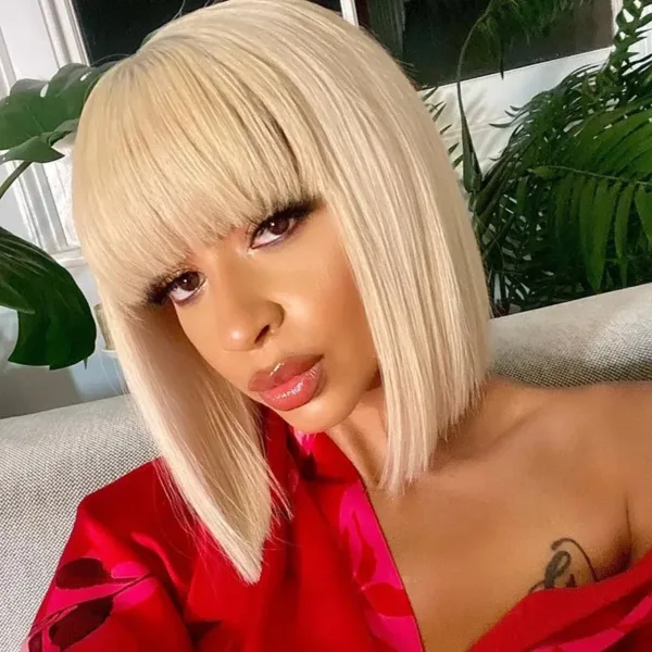Short Bob Wig Bangs - Image 2