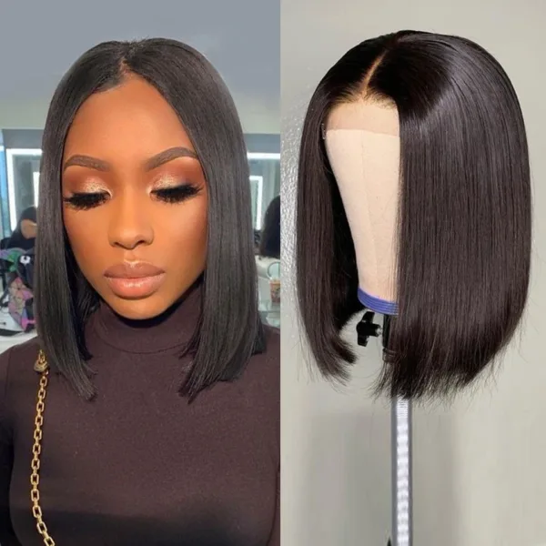 Short Straight Bob Frontal Wig - Image 13