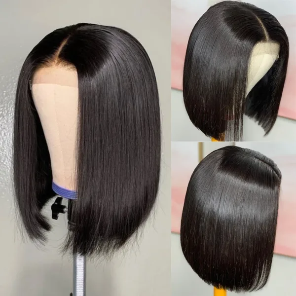 Short Straight Bob Frontal Wig - Image 14
