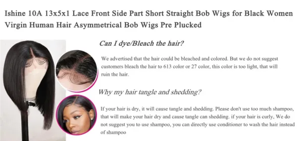 Short Straight Bob Frontal Wig - Image 8