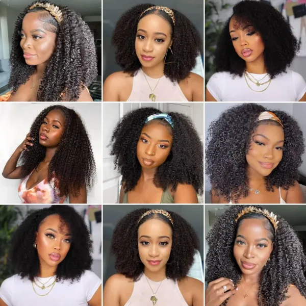 Afro Curly Human Headband Wig - Image 6