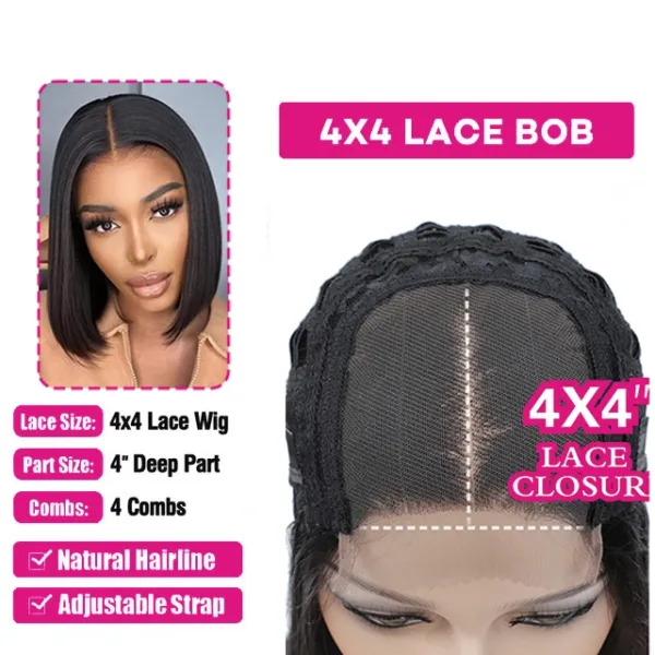 Straight Bob Lace Front Wig - Image 7