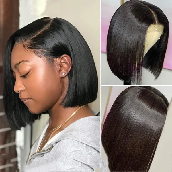Short Straight Bob Frontal Wig - Image 10