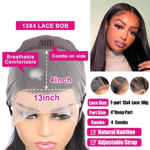 Straight Bob Lace Front Wig - Image 9