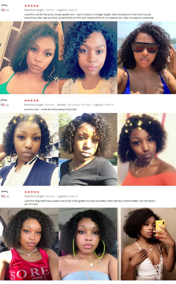 Kinky Curly Bob Wig - Image 9