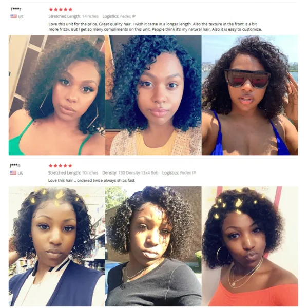 Kinky Curly Bob Wig - Image 6
