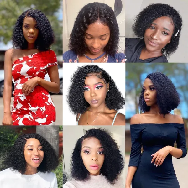 Kinky Curly Bob Wig - Image 5