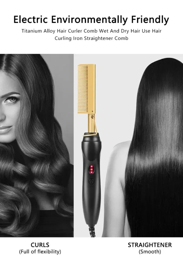 Hot Comb Straightener Curler - Image 7