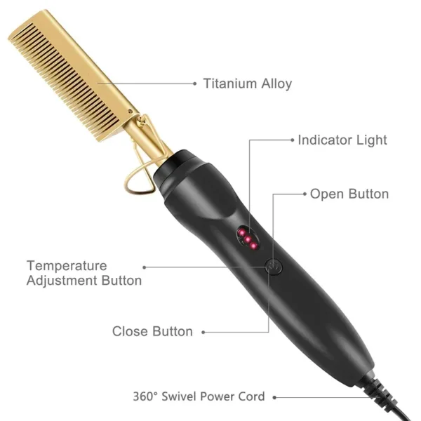 Hot Comb Straightener Curler - Image 5