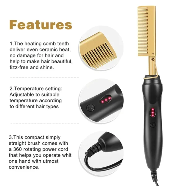 Hot Comb Straightener Curler - Image 6