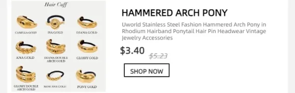 Stainless Steel Hammered Rhodium Hair Clips - Image 34