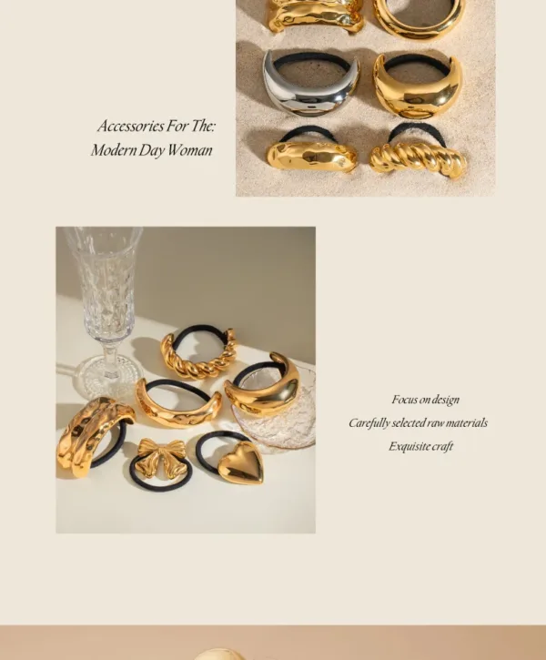 Stainless Steel Hammered Rhodium Hair Clips - Image 43