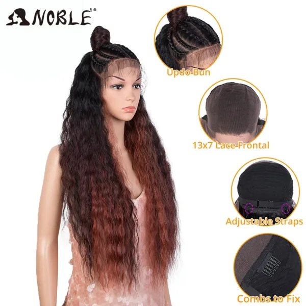 Lace Frontal Wig Curl With Baby Hair Synthetic Wig - Image 29