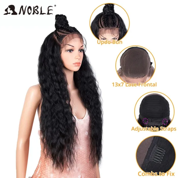 Lace Frontal Wig Curl With Baby Hair Synthetic Wig - Image 3