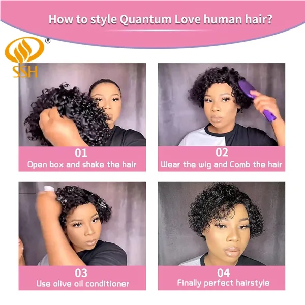 Curly Glueless Short Pixie Wigs - Image 25