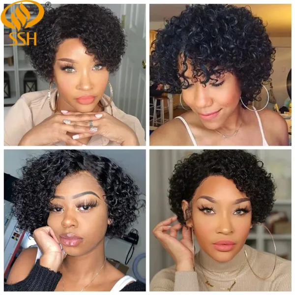 Curly Glueless Short Pixie Wigs - Image 3