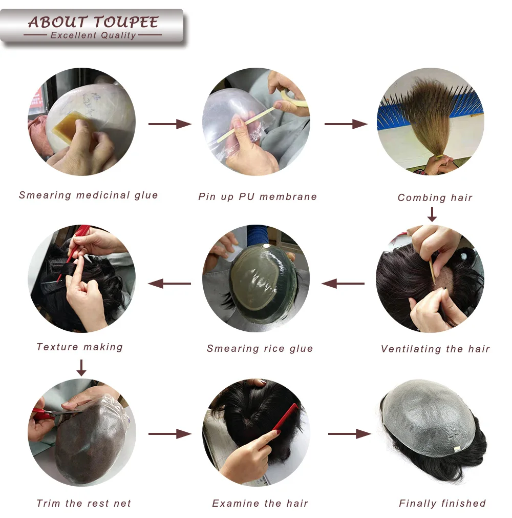 Premium European Hair Men's Toupee - Image 10