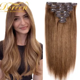 Full Head European Remy Hair Extensions Clip in