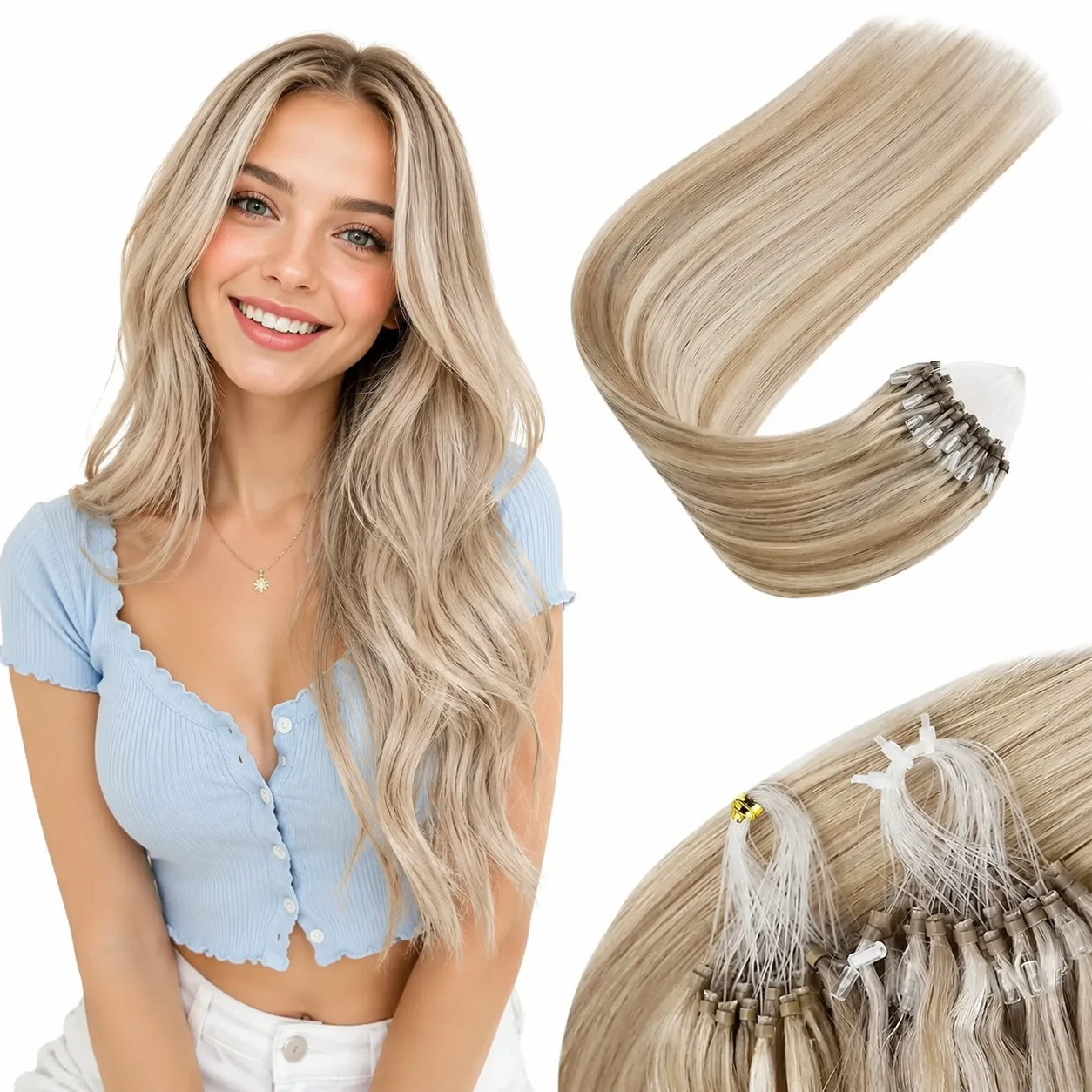 Microlink Platinum Blonde Extensions