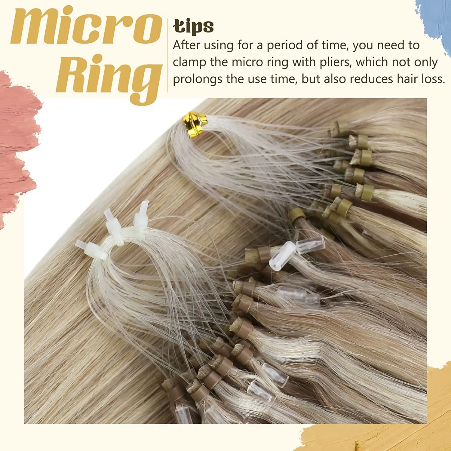Microlink Platinum Blonde Extensions - Image 4