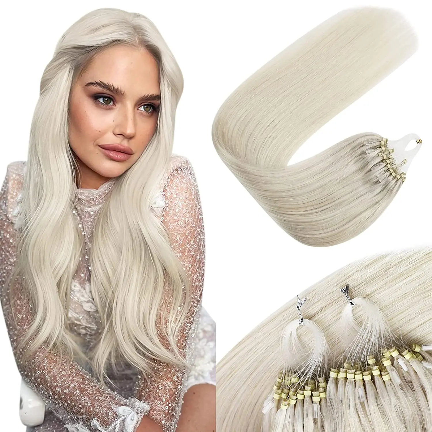 Microlink Platinum Blonde Extensions - Image 11