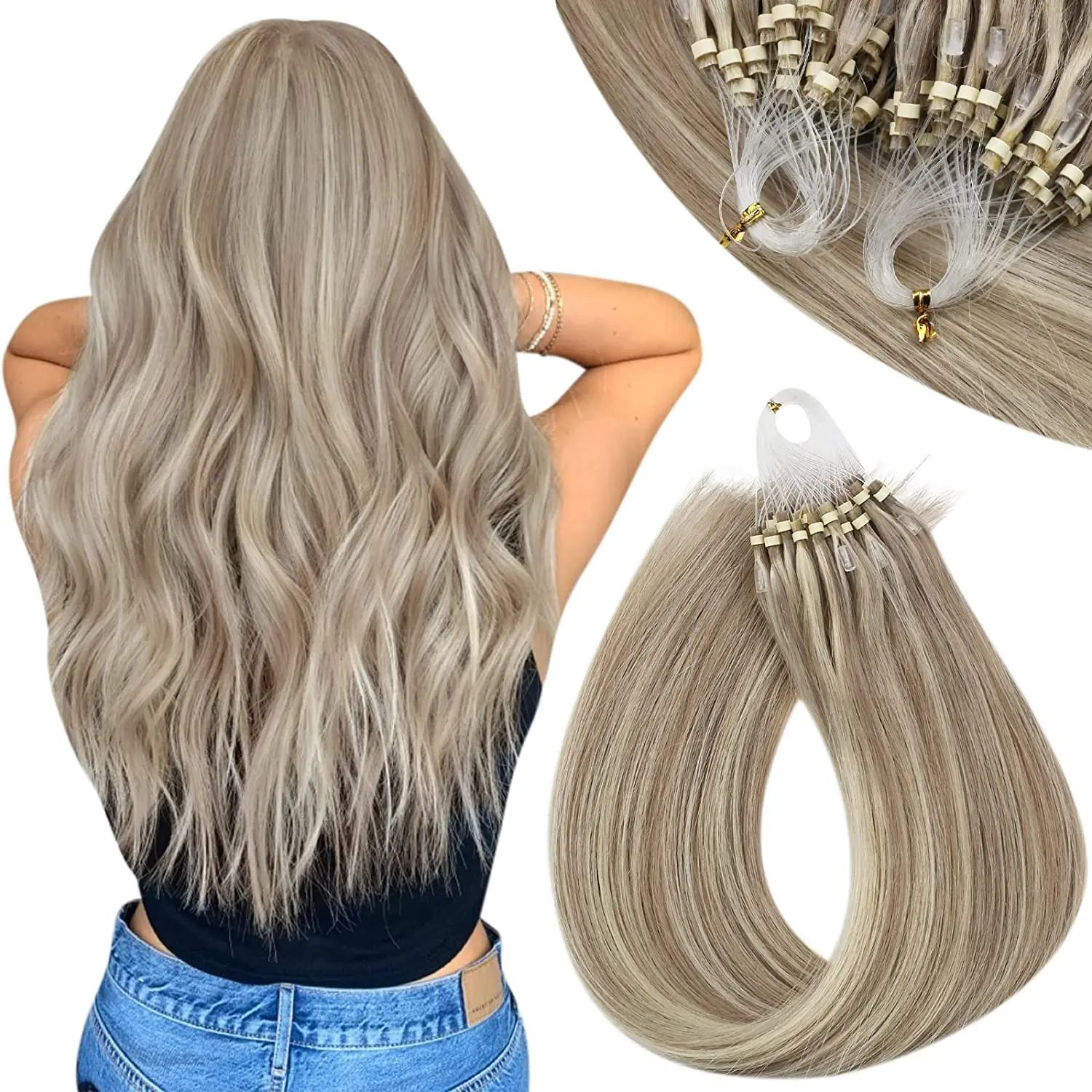 Microlink Platinum Blonde Extensions - Image 8